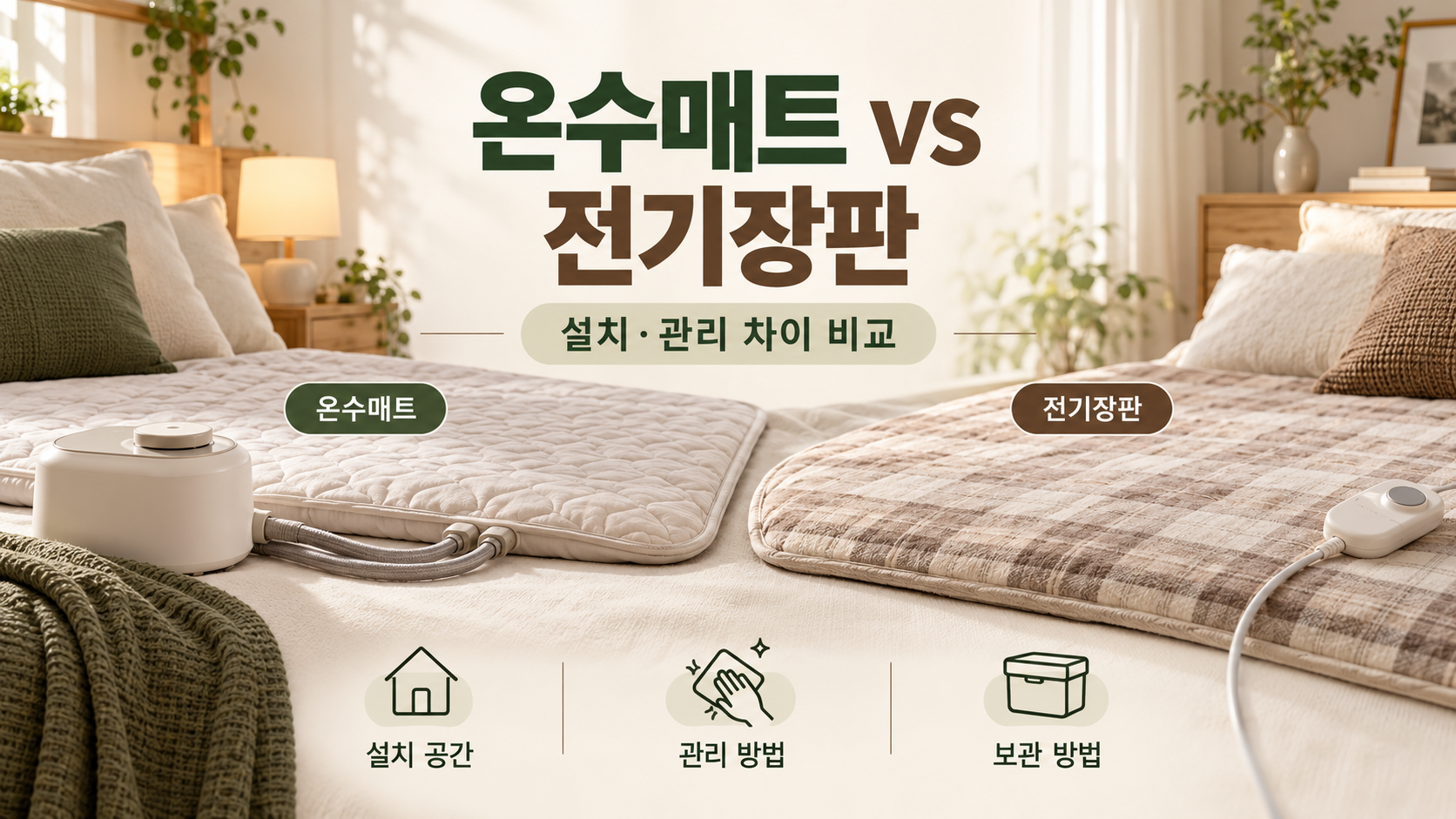 온수매트와 전기장판의 설치·관리 차이 (AI 생성 이미지)