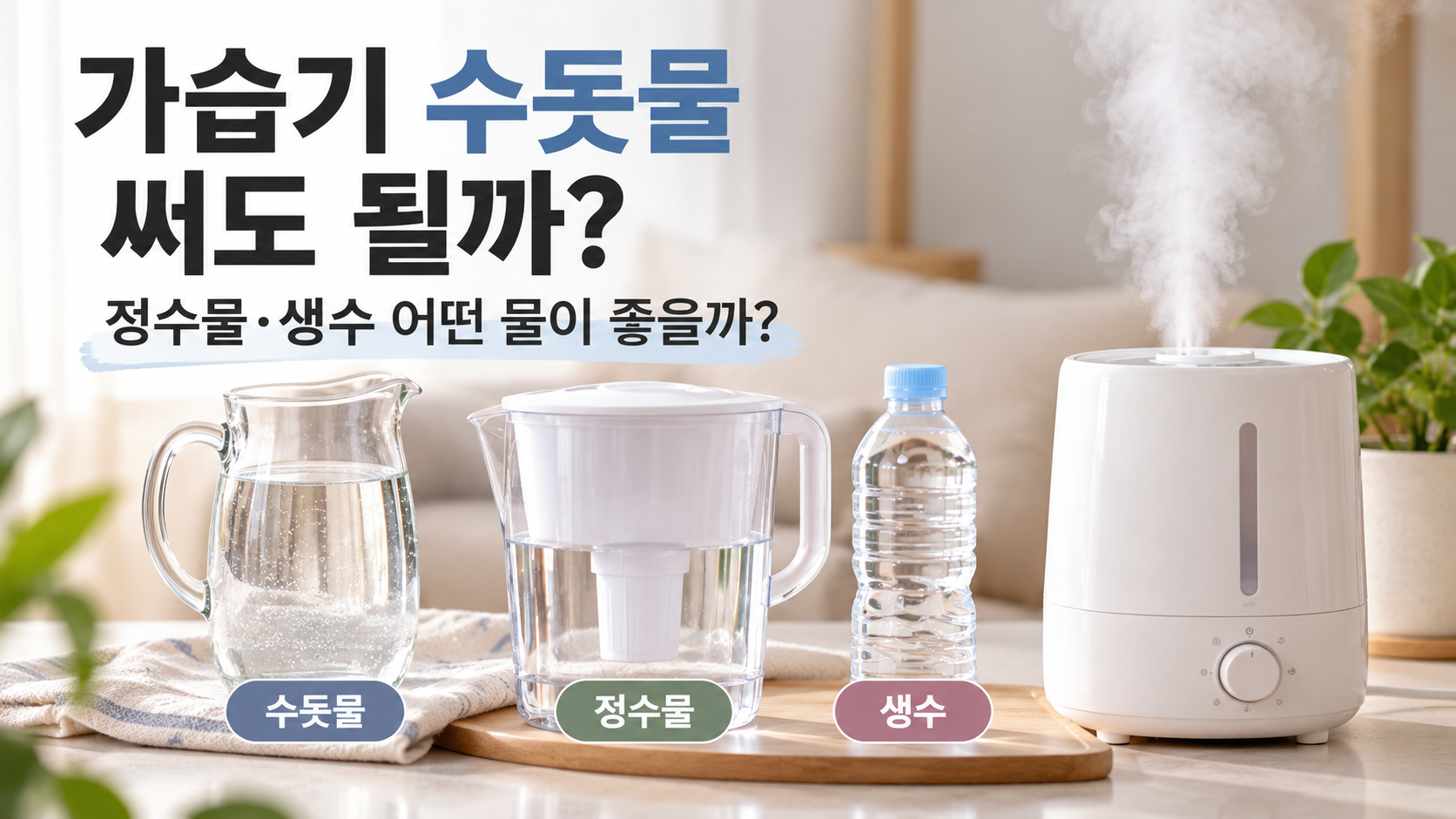 가습기 수돗물 사용과 정수물 생수 선택 방법