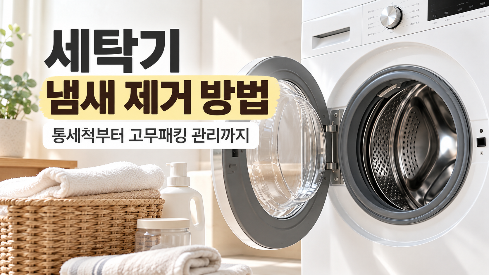 세탁기 냄새 제거 방법과 통세척 고무패킹 관리